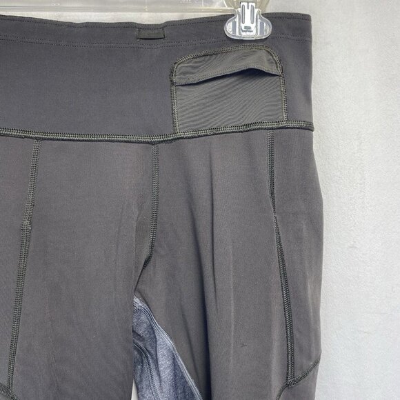 ATHLETA Mid-Rise Yoga-Gym Leggings Women Small Gray Color Block Zipper Pocket - Picture 13 of 16